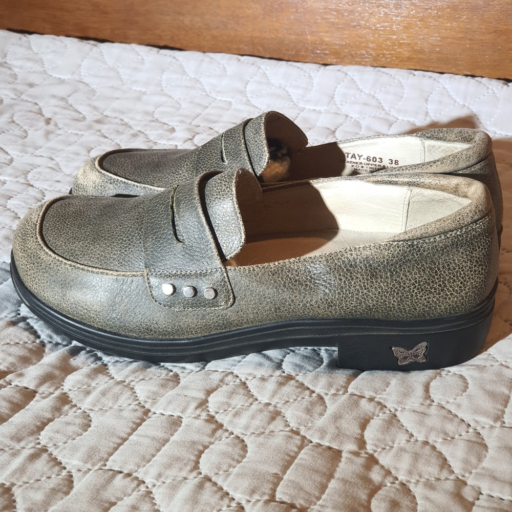 Alegria by PG Lite TAY 603 Loafers Women EUR 38 US 7.5 Leather Slip On Shoes